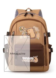 1 Pc Cute Capybara Pattern Color Contrast School Bags For Teens Large Capacity Lively Student Bag With Multi Pockets Fashionable School Bag Practical Handbag Personality Lightweight School Backpack