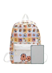 New Large Capacity Campus Style Double Backpack For Girl Capibara Dolphin Student Backpack Suitable For Junior High School Senior High School And University Students Bag