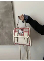 Sanrio 1pc Sanrio Cute Cartoon Anime KT Cat Bag Large Capacity Outdoor Storage Three Way Handbag Shoulder Bag Girls Bag Children s Bag Children s Backpack Suitable For Summer Travel Christmas Thanksgi