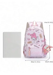 Sanrio 1pc Hello Kitty Kuromi Cinnamoroll My Melody Cartoon Backpack Cute Daily Bag Cat Cartoon Anime Storage Bag Women Casual Travel Commuting Backpack Makeup Bag Holiday Organizer Large Capacity Cos