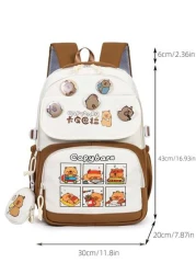 Capybara Backpack For Elementary School Boys Girls Lightweight Large Capacity Backpack For Middle High School Students