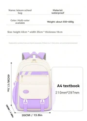 New Children s Schoolbag For Primary Students 6 12 Years Old Girls Shoulders Backpack 1 6 Grades Multi Color Cute Waterproof Lightweight Girls Large Capacity Children s Bag