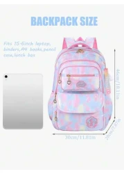 1pc Dreamy Girl Backpack School Backpack Casual Durable Lightweight Travel Backpack With White Furry Keychain Back To School Essential Suitable For Teen Girls For School And Travel