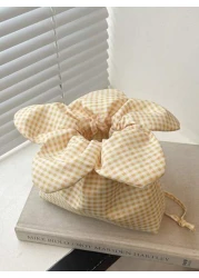 1pc Cute Crossbody Small Flower Bag Small Fresh Mobile Phone Bag Simple Plaid Walking Shoulder Bag Commuter Storage Bag Versatile Casual Bag Meets Basic Storage Needs Suitable For Outdoor Daily Use