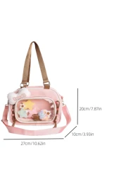 1pc New Casual Colorblock One Shoulder Bag Nylon Waterproof Transparent Crossbody Bag No Accessories Pendant