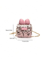 Cute Bowknot Glittering Chain Crossbody Bag Mini Shoulder Bag Casual Outing New Summer