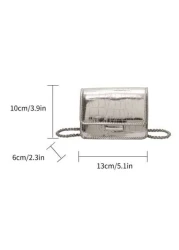 حقيبة كروس بودي صغيرة لطفل مع سلسلة من الجلد الصناعي باللون الصلب المعدني