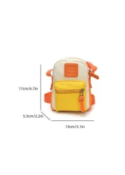 1pc New Contrast Color Shoulder Bag Sporty Casual Nylon Water Resistant Crossbody Bag