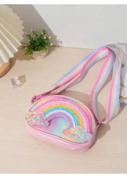 Kids Princess Rainbow Coin Purse Crossbody Bag Girls Mini Shoulder Bag