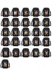 1pc Stylish And Simple Straddle Walk Mini Bag Bear Ko U Wood Printed Coin Wallet With Mobile Phone Pocket Casual Trip Back To School Gift