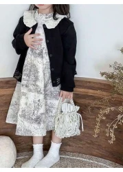 1 Piece Of Girl s Fishnet Shaped Mesh Pearl Drawst Ring Drawstring Closure Fashionable Princess Porta Ble Hollow Beaded Children s Crossbody Bag Suita Ble For Children s Dressing Or Daily Use In Sprin