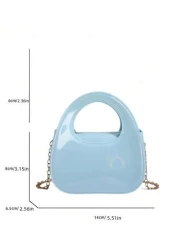 1pc Spring Summer Fashion Chic Handbag Solid Color Mini Shoulder Bag With Chain Strap