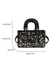 New Sequin European And American Style Pendant Chain Handbag Crossbody Bag Phone Pouch Mini Square Bag