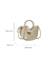 2025 New Fashion Diagonal Crossbody Bag Shoulder Handbag Beach Bag Chic Woven Design