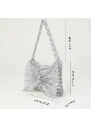 حقيبة يد الأميرة للأطفال بأسلوب جديد مع قوس و راينستون،وبريق للمناسبات وأيضاً كيس صغير للفتيات