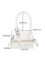 1 Pc New Style Girl s Pu Material Solid Color Letter Handbag Adjustable Shoulder Strap Can Be Shouldered Or Cross Body Magnetic Buckle Closure Fashionable Exquisite And Beautiful Simple And Versatile