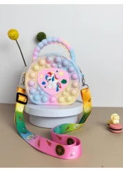 Love Design Handbag Silicone Crossbody Bag Unicorn Girl Wallet Anti Stress Waterproof Durable Small Pouch