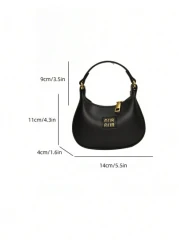 1pc Spring Summer New Fashion Minimalist Handbag Shoulder Bag Crossbody Bag Solid Color PU