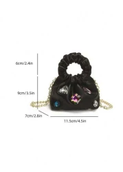 New Mini Cloud Bag Princess Diamond Handbag Clutch Shoulder Bag Diamond Evening Bag