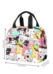 Sanrio 3D Printing Peripheral Cartoon Handbag Meal Bag Cute Cartoon Insulated Lunch Box Bag Meal Bag Handbag For Travel Storage Bag Makeup Bag Cosmetic Bag Vacation Organizer Large Capacity Makeup Org