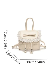 1pc New Fashionable Dual Tone Floral Trim Handbag Waterproof Light Weight Suitable For Commute And Outdoor Use