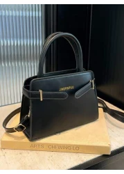 1pc Handbag Pu Zipper New Solid Color Simple Fashion Girl S Bag Sufficient Capacity And Versatile Can Hold Mobile Phones Cosmetics And Other Daily Necessities Suitable For Daily Travel And Shopping