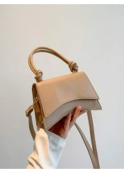 1pc New All Match Fashion Simple And Beautiful Solid Color Handbag Shoulder Crossbody Small Square Bag For Girls Cute Dopamine Mini Wallet Lipstick Bag For Girls Small Fragrance Style Princess Handbag