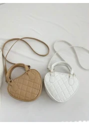 1pc Pu Zipper Closure Fashion Sweet Fresh Heart Shaped Quilted Handbag Versatile Casual Bag Niche Design Adjustable Shoulder Strap Versatile Not Picky Ideal Holiday Gift Suitable For Daily Use To Atte