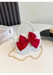 حقيبة صغيرة جذابة بفيونكة للنساء، إكسسوار، حقيبة صغيرة متعددة الاستخدامات لحافظة أحمر الشفاه، كاجوال، حقيبة