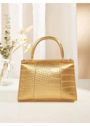 1pc Gold Color Metal Decor Wristlet Suitable For Handbag Crossbody Shoulder Bag Everyday And Party Use Ideal Gift Choice