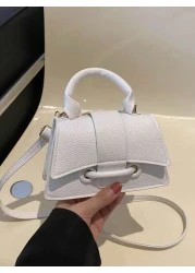 A Mini Niche Elegant Pu Material Solid Color Simple Casual And Versatile Flip Handbag Lipstick Bag That Can Be Worn On One Shoulder Across The Body Suitable For Daily Use Going Out Traveling Vacationi