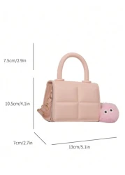 1 Piece Of Girl s 14 16y Solid Color Checkered Flip Top Mini Handbag Fashionable And Versatile Candy Color Small Square Bag Shoulder Messenger Bag Suitable For Daily Use Coin Lipstick Bag Gift Pendant