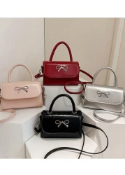 A Mini Casual Versatile Fashionable And Simple Cross Body Bag With A Diamond Shaped Bow Lipstick Suitable For Daily Use Going Out Shopping Dating Coin Purse That Can Be Worn On One Shoulder Or Across