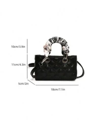 New Mini Handbag With Embroidered Scarf Lipstick Holder Fashion Crossbody Bag