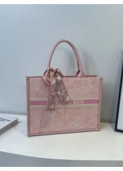 Casual Style Letter Print Large Capacity Top Handle Tote Handbag Nursing Bag Weekend Bag Everyday Bag Etc Perfect For Daily Use Suitable For Traveling Work Or Shopping University College Classroom Com