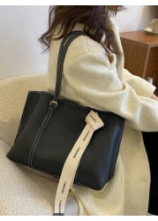 Bow Decor Lightweight Business Casual Knot Decor Large Capacity Tote Bag Mothers Day Gift For Mom For Teen Girls Women College Students Rookies White Collar Workers Perfect For Office College Work Bus