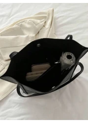 Large Capacity Shoulder Tote Bag Suitable For Shopping Wallet Purse Young Women College Students Beginners White Collar Very Suitable For Office University Work Business Commute Outdoor Activities Tra