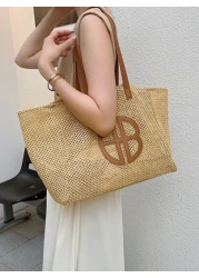 Lightweight Portable Large Capacity Woven Straw Tote Bag With Style For Teen Girls Women College Students Perfect For School College For Teen Girls Women College Students Perfect For College Outdoors