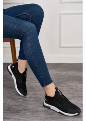 Allyup Daily Unisex Black White Sneaker Breathable Knitwear Lace-Up Lightweight Sports Shoes 249