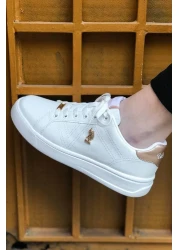 U.S. Polo Assn. Us Polo Assn Women's White Sneaker Women's Casual Sports Shoes Usp100beyaz