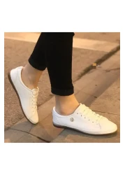 U.S. Polo Assn. Genuine Leather White Women's Sneakers - Casual V6 Shoes