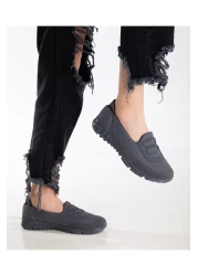 Afilli Women's Smoked Laceless Comfortable Lightweight Memory Thick Sole Walking Casual Mother Daily Cloth Sports Shoes