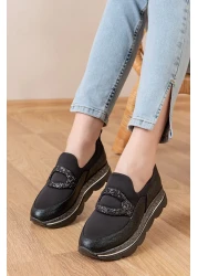 MOD10 أحذية نسائية سوداء بدون أربطة أحذية نسائية يومية أحذية رياضية طبية للنساء