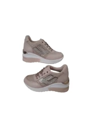 HİGH STEP High Step Women's Silvery Hidden Heels Stylish Ecru Sneakers