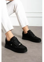 L.A Polo أحذية رياضية رجالية سوداء قابلة للتنفس