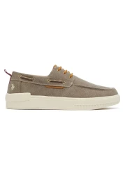U.S. Polo Assn. Men's Beige Low-Top Sneakers - Lightweight Slip-On Design with Iconic Branding for a Clean Look
