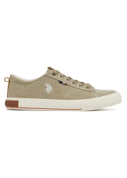U.S. Polo Assn. Men's Beige Low-Canvas Top Sneakers - Lightweight, Comfortable for Everyday Outfits