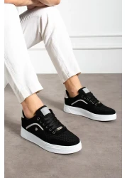 L.A Polo حذاء رياضي رجالي باللون الأسود والبيج يسمح بمرور الهواء