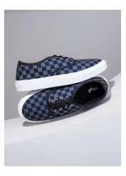 Styli Checkerboard Canvas Lace Up Sneakers