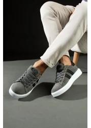 L.A Polo 503 Smoked - Black White Sole Lace-Up Men's Sneakers Suede